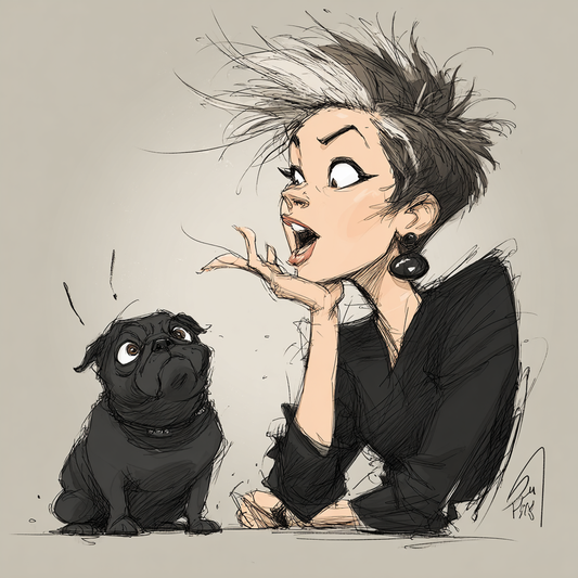 You & Your Fur Baby - Witty Caricature